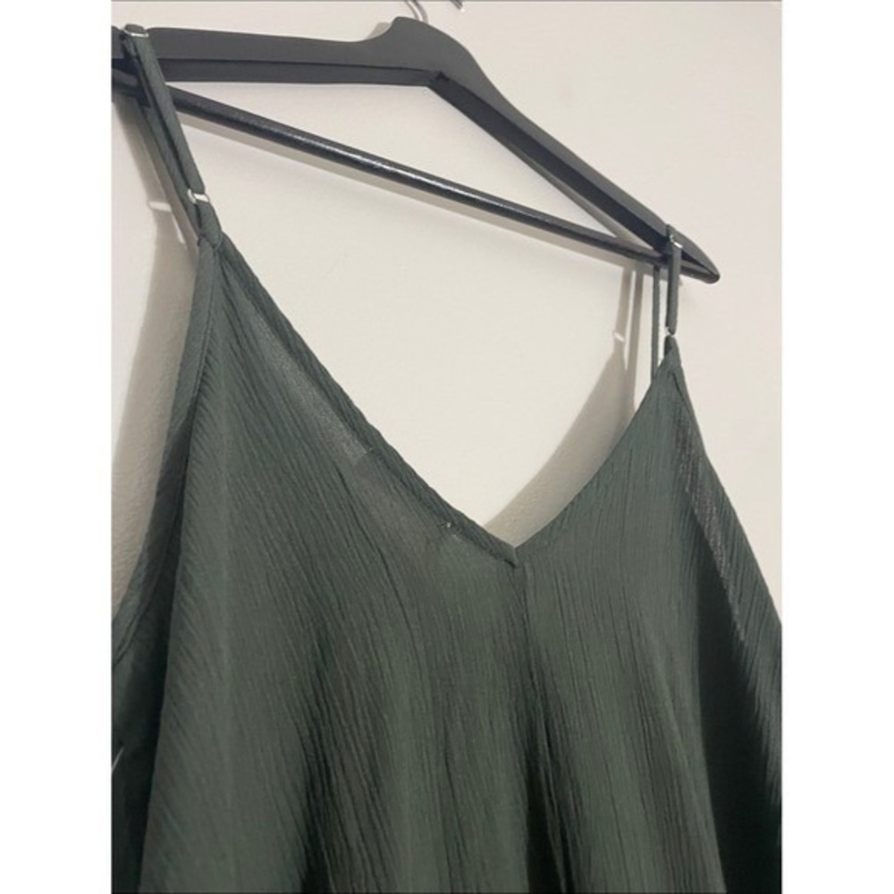 Lovestitch Maxi Dress Green Gauze Textured Adjustable Straps Small Boho Slip - Picture 11 of 15